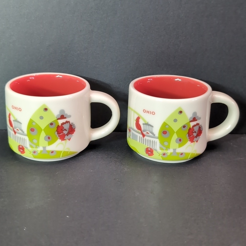 Starbucks You are Here Collection Ohio set of 2 Mini Espresso Cups.